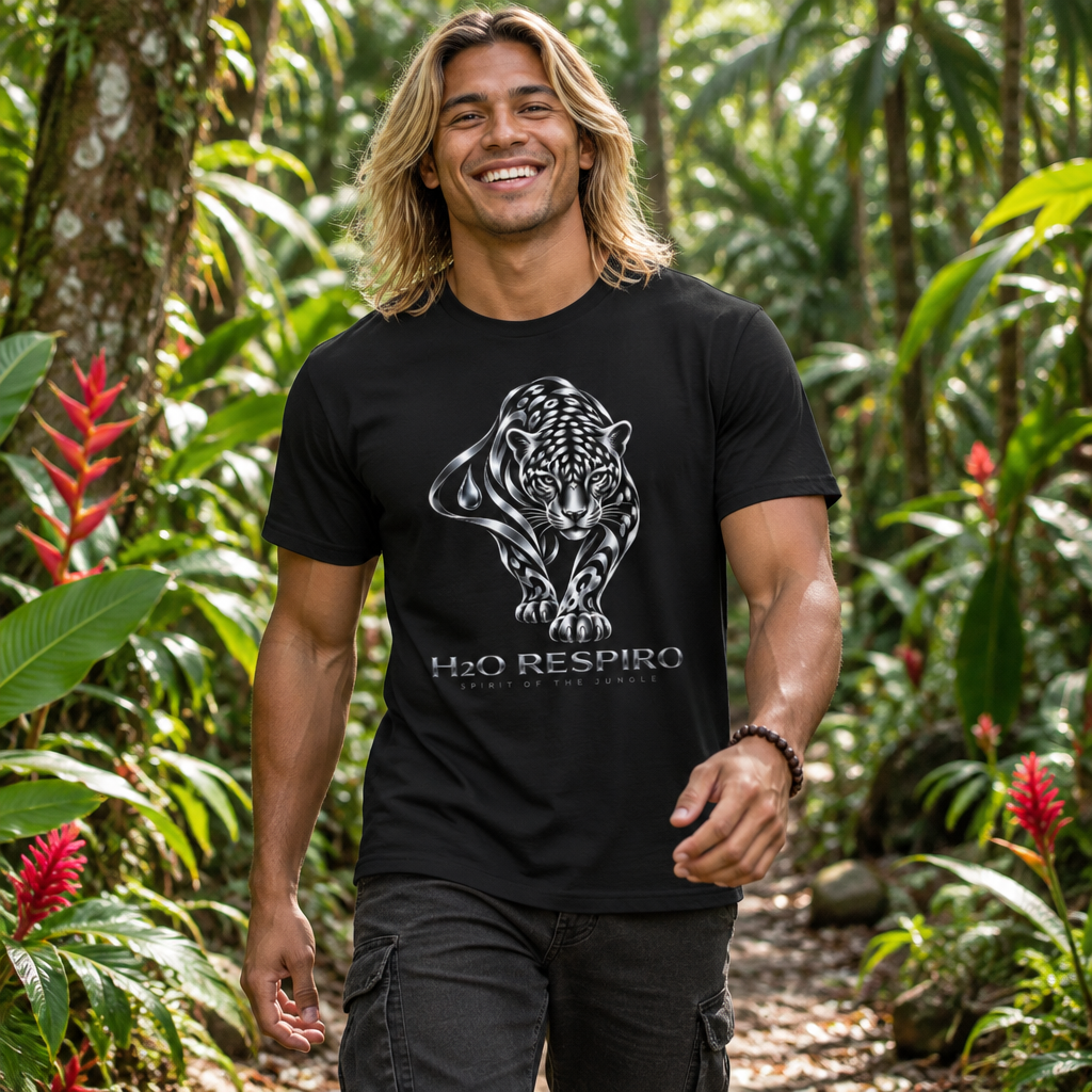 Unisex Jaguar T-shirt – H2O RESPIRO ANIMALS Edition, design preview