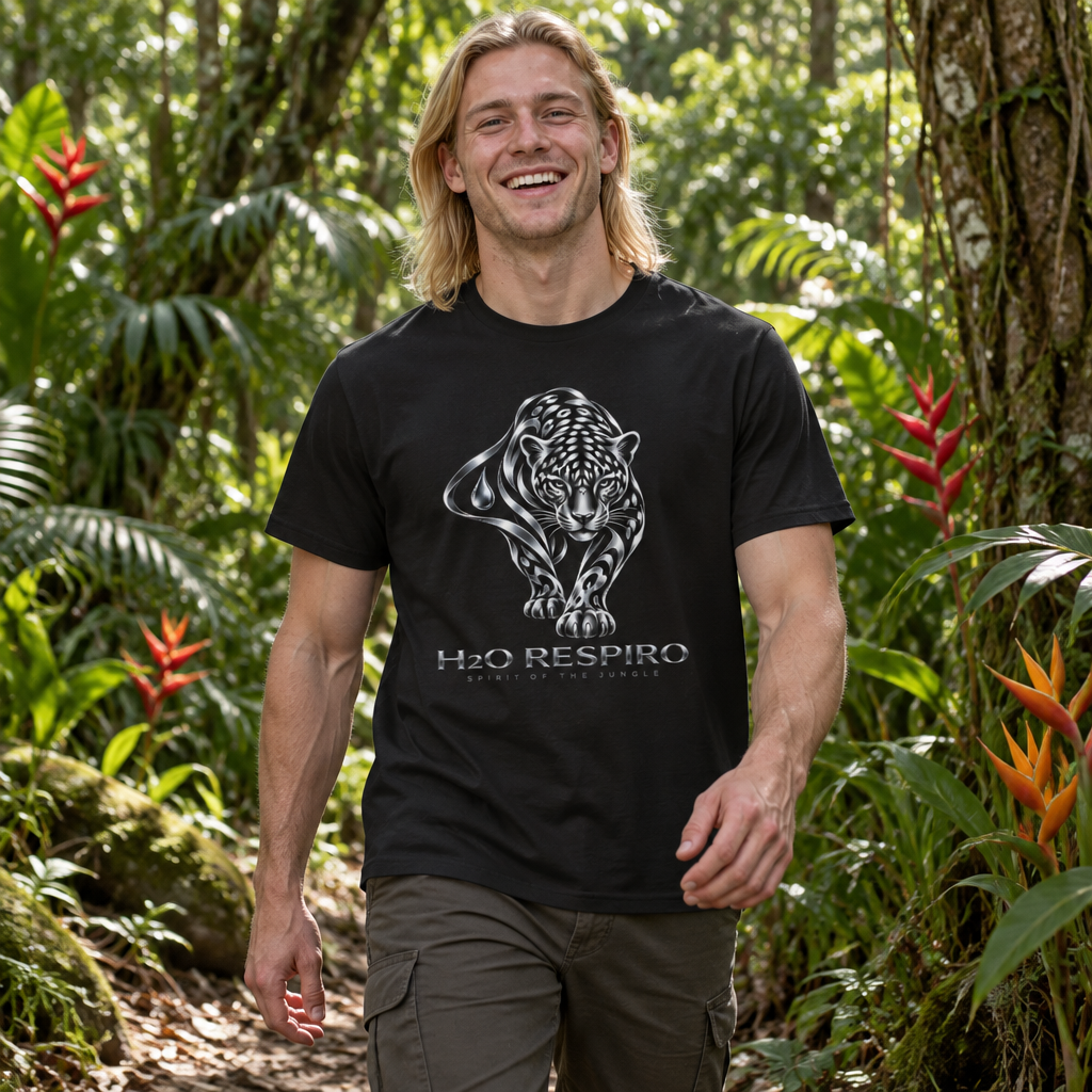 Unisex Jaguar T-shirt – H2O RESPIRO ANIMALS Edition, design preview