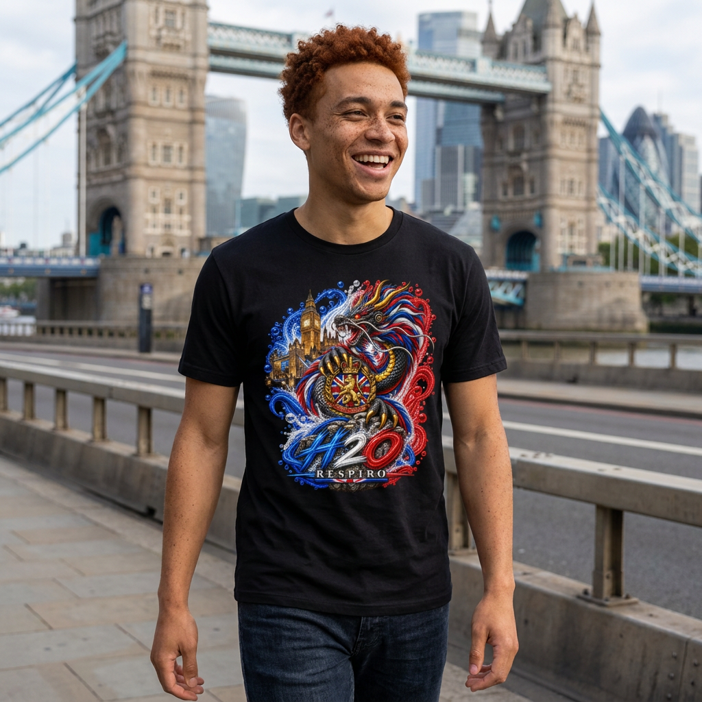 T-shirt unisexe Dragon Flow – Édition Royaume-Uni | H2O RESPIRO