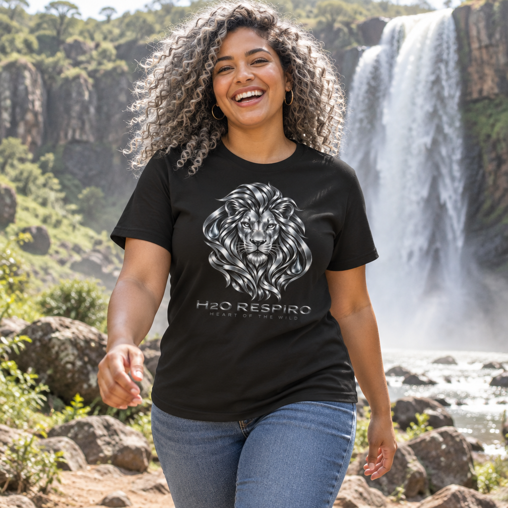 Unisex Lion T-shirt – H2O RESPIRO ANIMALS Edition, design preview