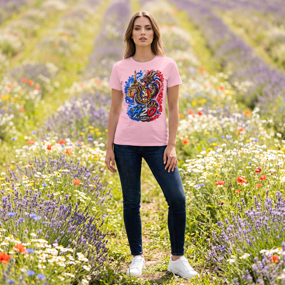 T-shirt Femme Dragon Flow – Édition France | H2O RESPIRO
