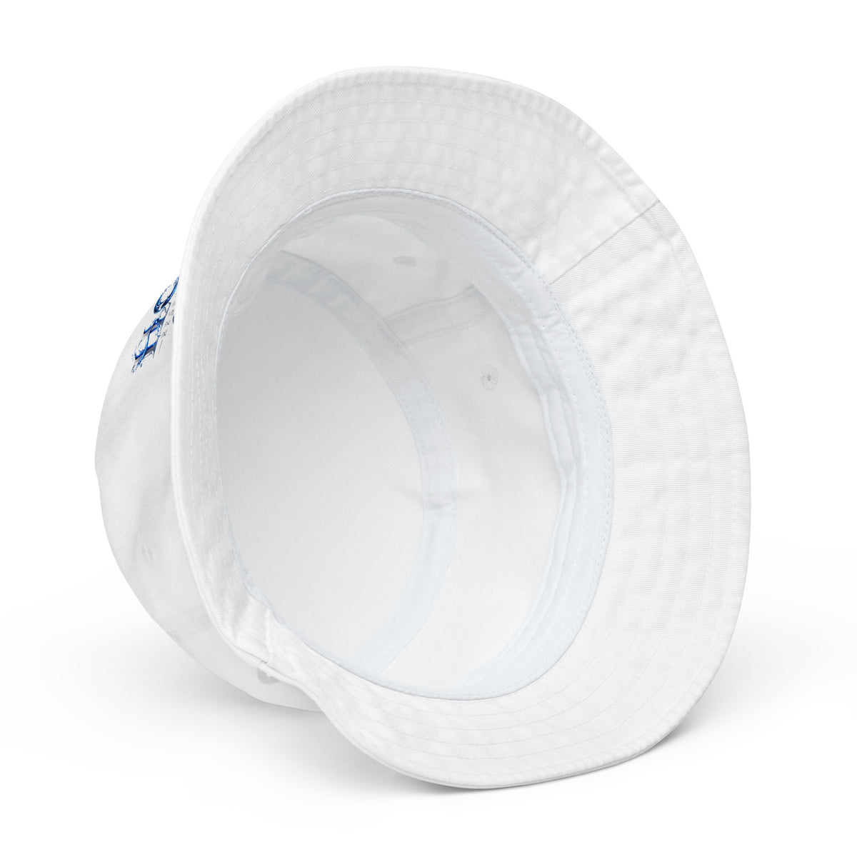 Détail du bob écologique en coton biologique H2O RESPIRO blanc.