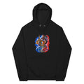 Hoodie Dragon Flow – Édition France H2O RESPIRO noir, vue de face avec grand motif dragon tricolore.