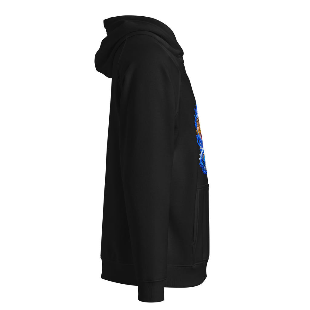 Hoodie Dragon Flow – Édition France H2O RESPIRO noir, vue de droite avec grand motif Dragon Flow.