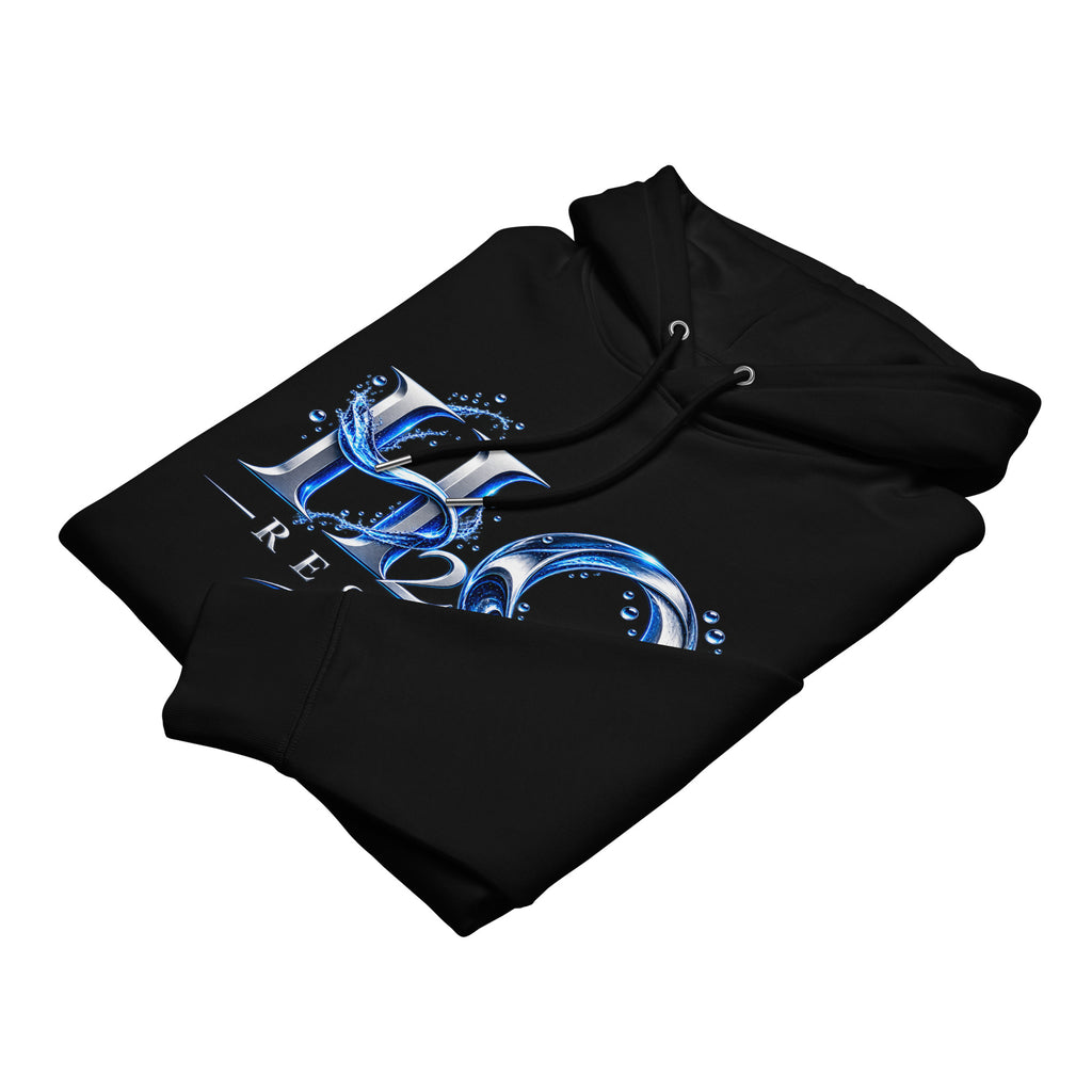 Hoodie premium H2O Signature H2O RESPIRO, noir, vue de face.