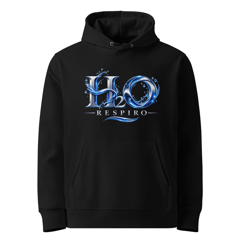 Hoodie premium H2O Signature H2O RESPIRO, noir, vue de face.