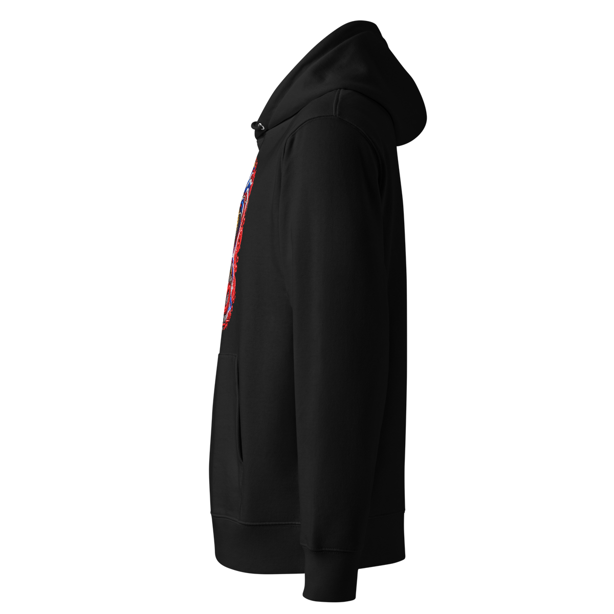 Hoodie premium Dragon Flow – Édition France H2O RESPIRO, noir, vue de profil gauche.