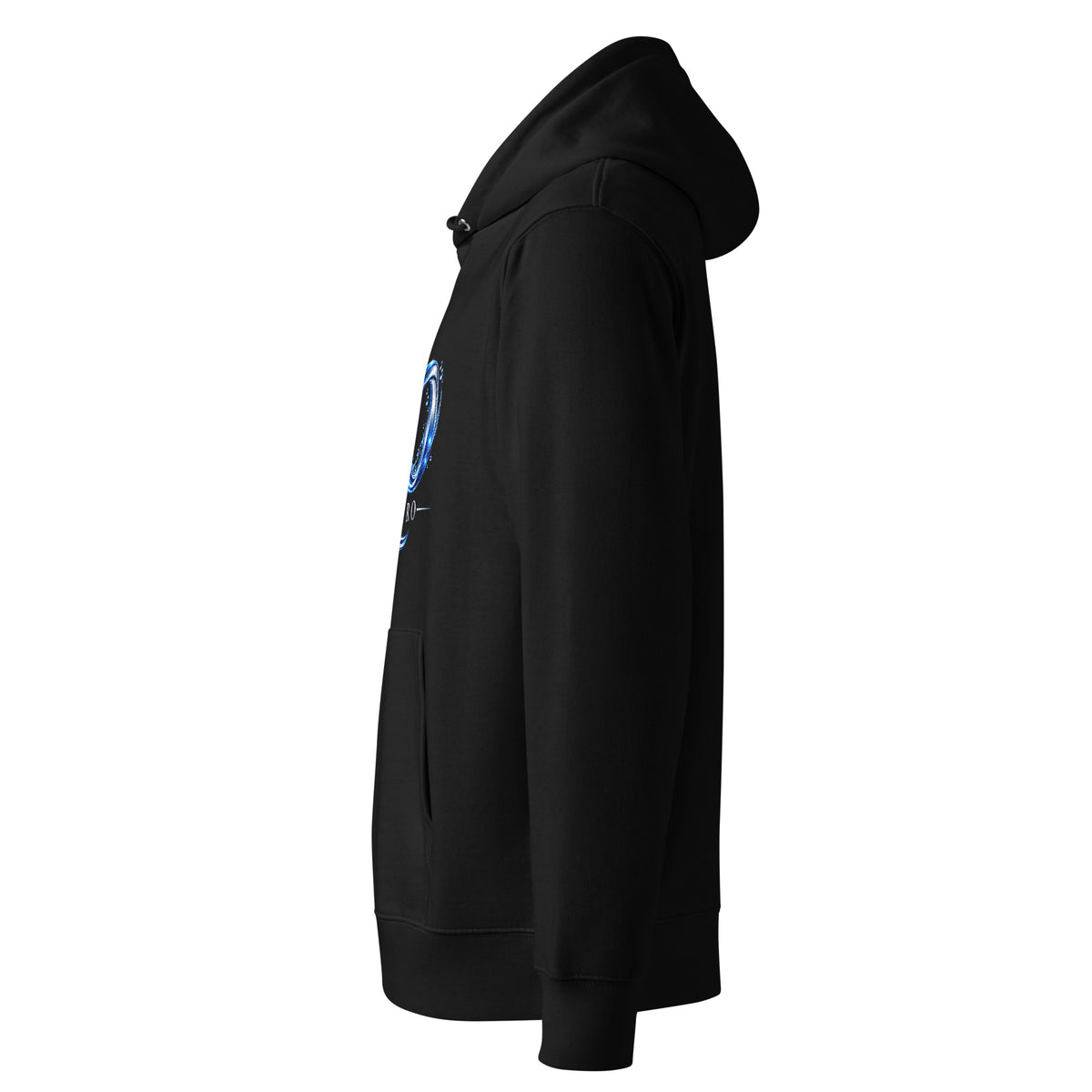 Hoodie premium H2O Signature H2O RESPIRO, noir, vue de profil gauche.