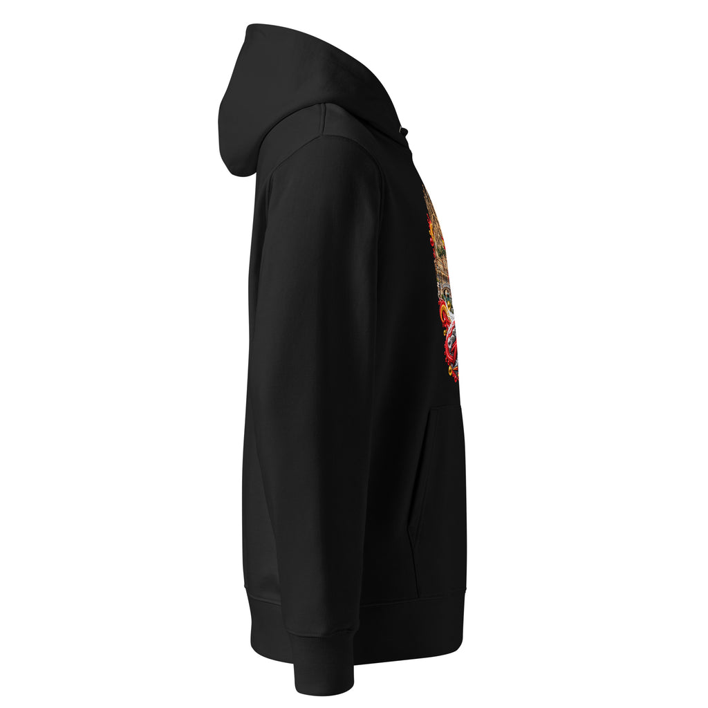Hoodie premium Dragon Flow – Édition Espagne H2O RESPIRO, noir, vue de profil droit.