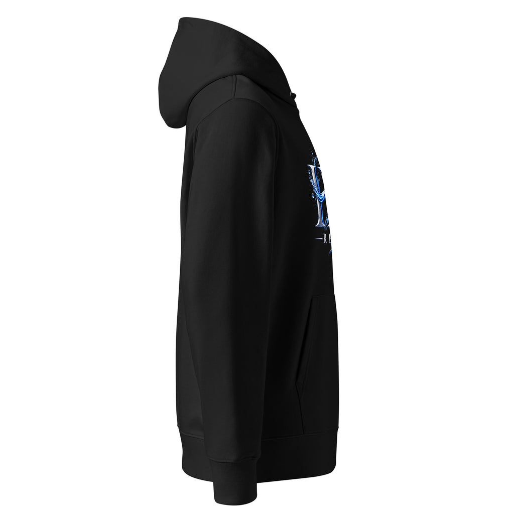 Hoodie premium H2O Signature H2O RESPIRO, noir, vue de profil droit.
