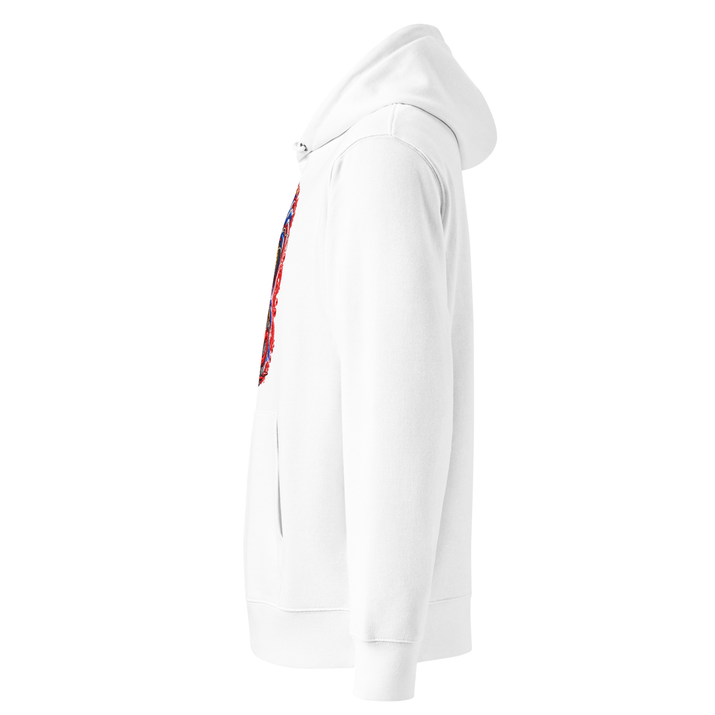 Hoodie premium Dragon Flow – Édition France H2O RESPIRO, blanc, vue de profil gauche.