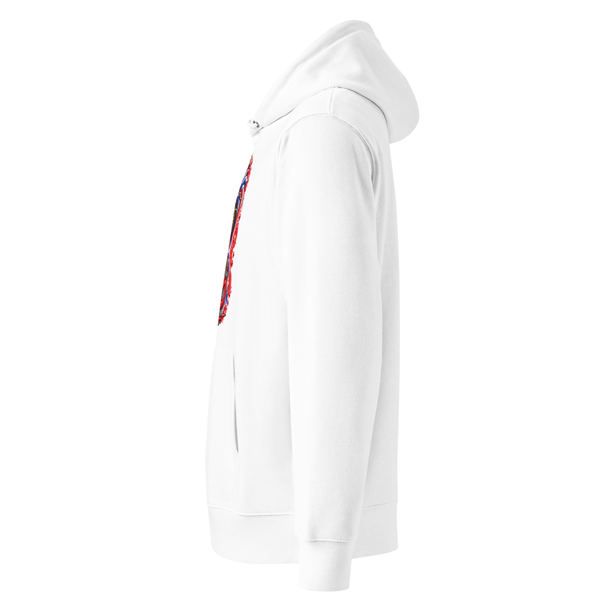 Hoodie premium Dragon Flow – Édition France H2O RESPIRO, blanc, vue de profil gauche.