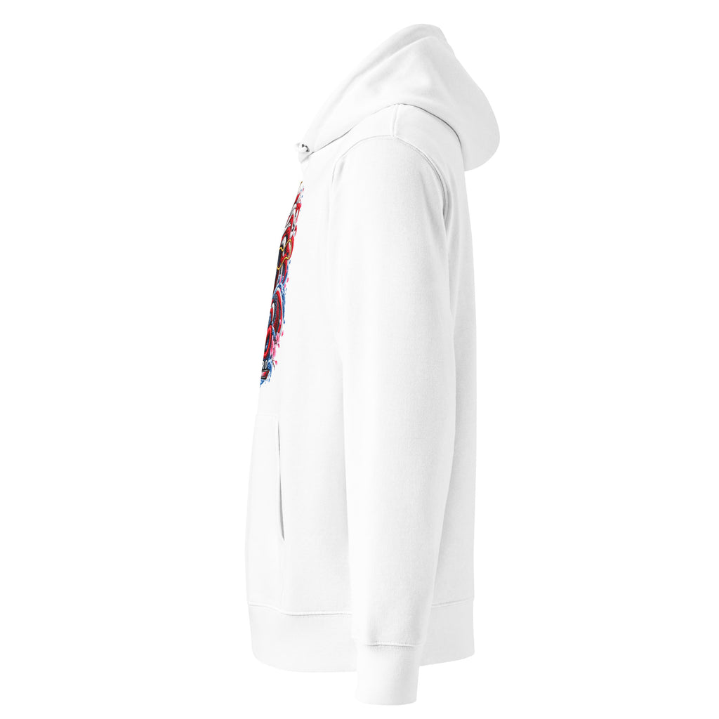 Hoodie premium Dragon Flow – Édition Japon H2O RESPIRO, blanc, vue de profil gauche.