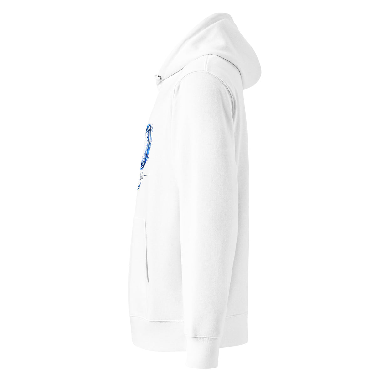 Hoodie premium H2O Signature H2O RESPIRO, blanc, vue de profil gauche.