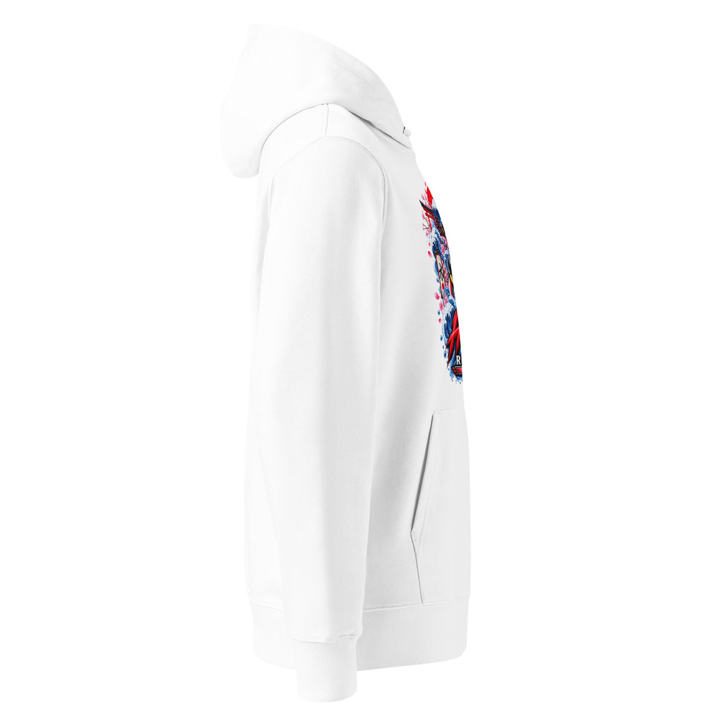 Hoodie premium Dragon Flow – Édition Japon H2O RESPIRO, blanc, vue de profil droit.