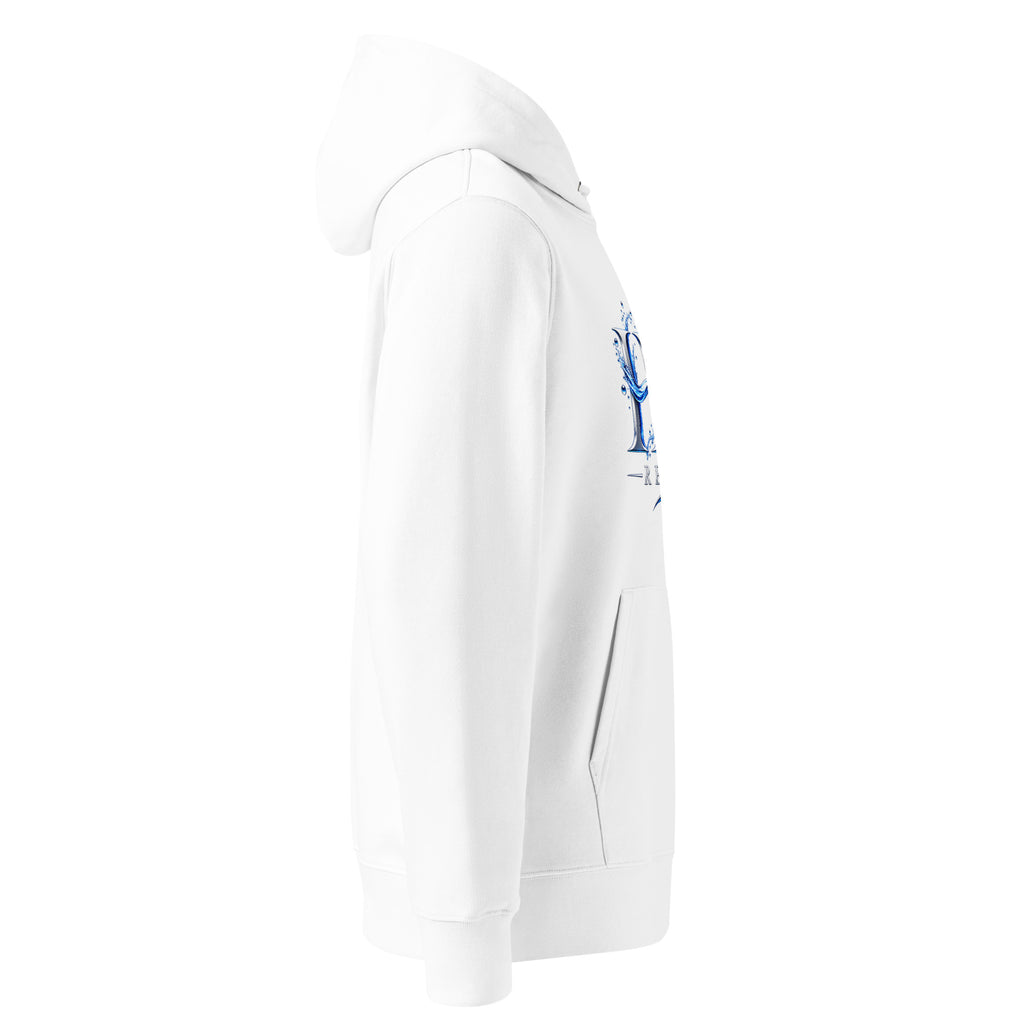 Hoodie premium H2O Signature H2O RESPIRO, blanc, vue de profil droit.