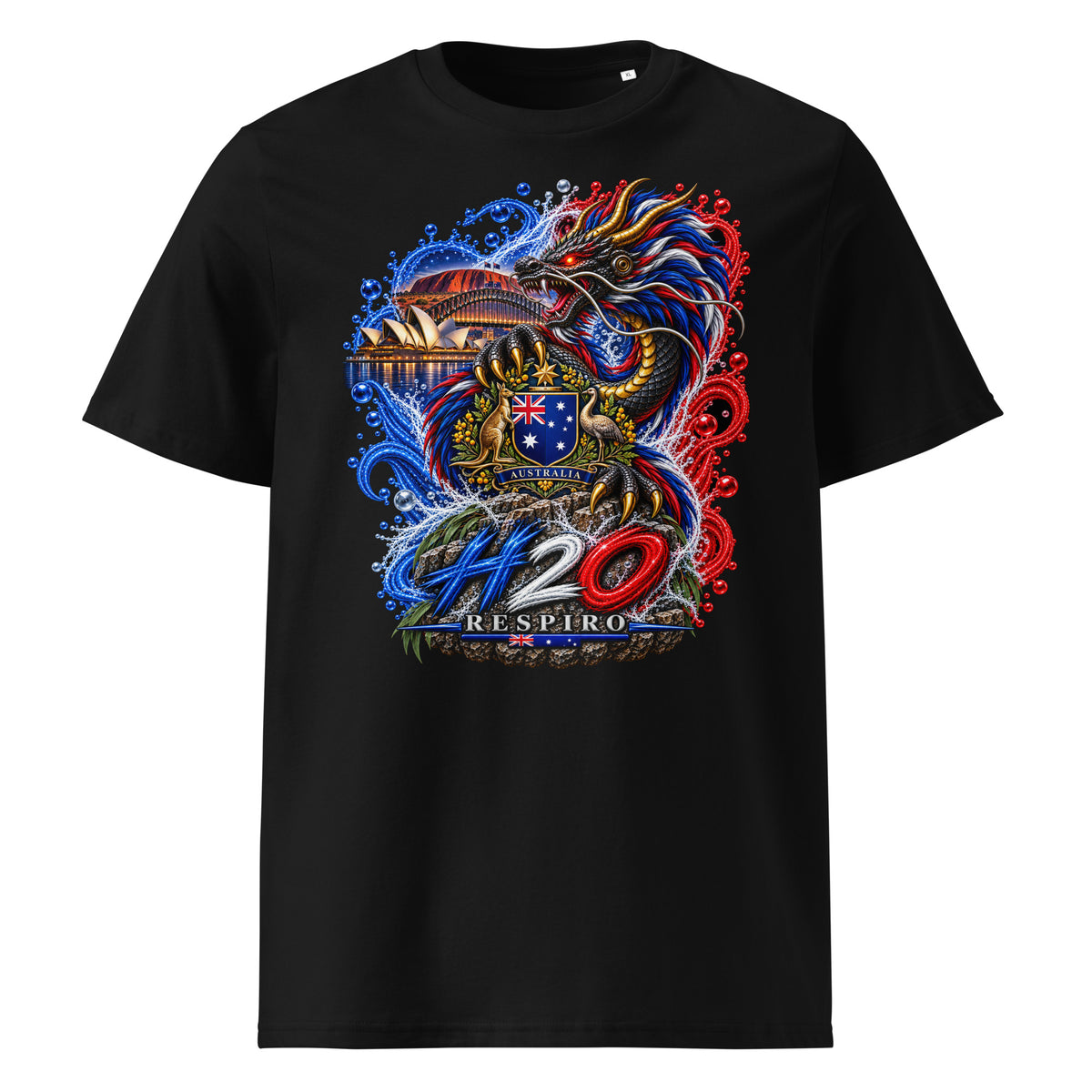 T-shirt unisexe Dragon Flow – Édition Australie | H2O RESPIRO