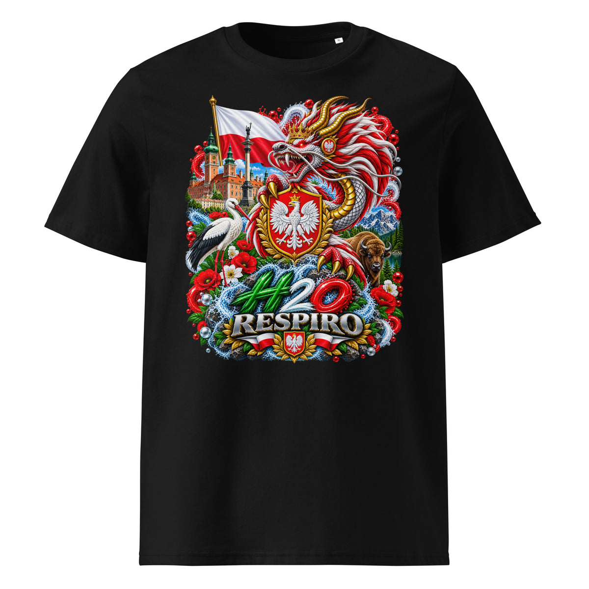 T-shirt unisexe Dragon Flow – Édition Pologne | H2O RESPIRO