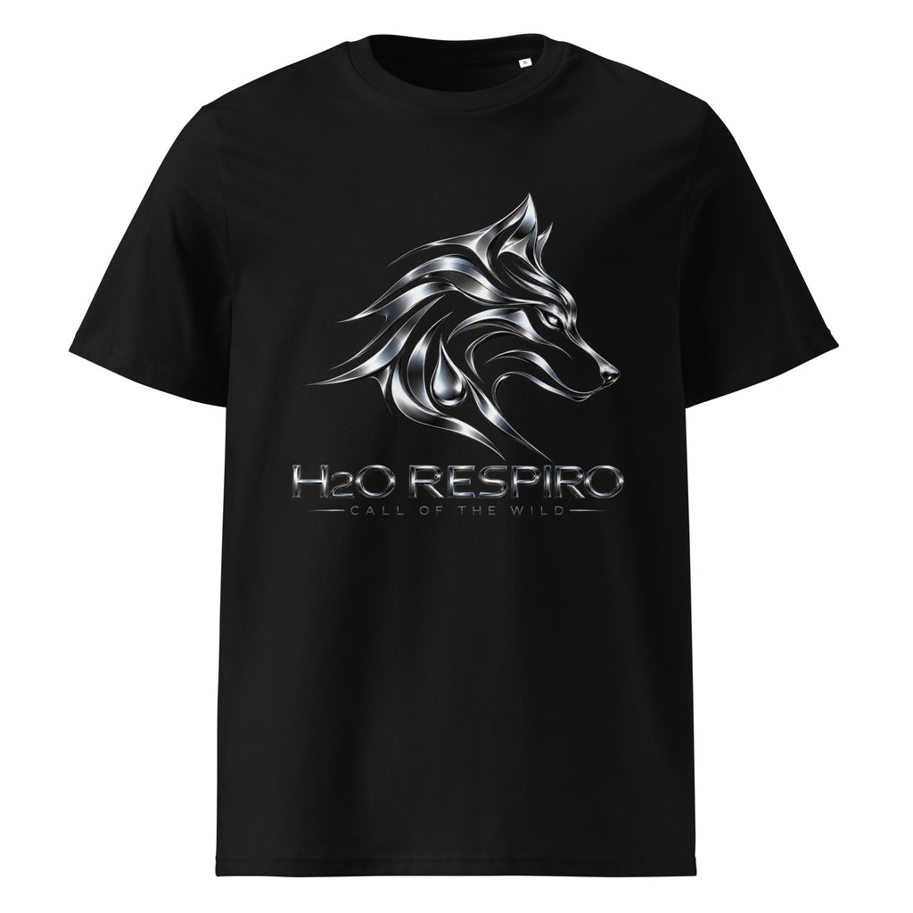 Unisex Wolf T-shirt – H2O RESPIRO ANIMALS Edition, black, front view