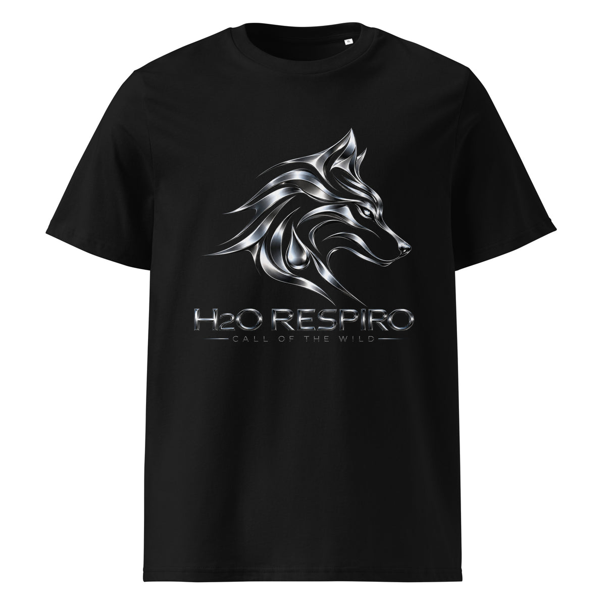 Unisex Wolf T-shirt – H2O RESPIRO ANIMALS Edition, black, front view
