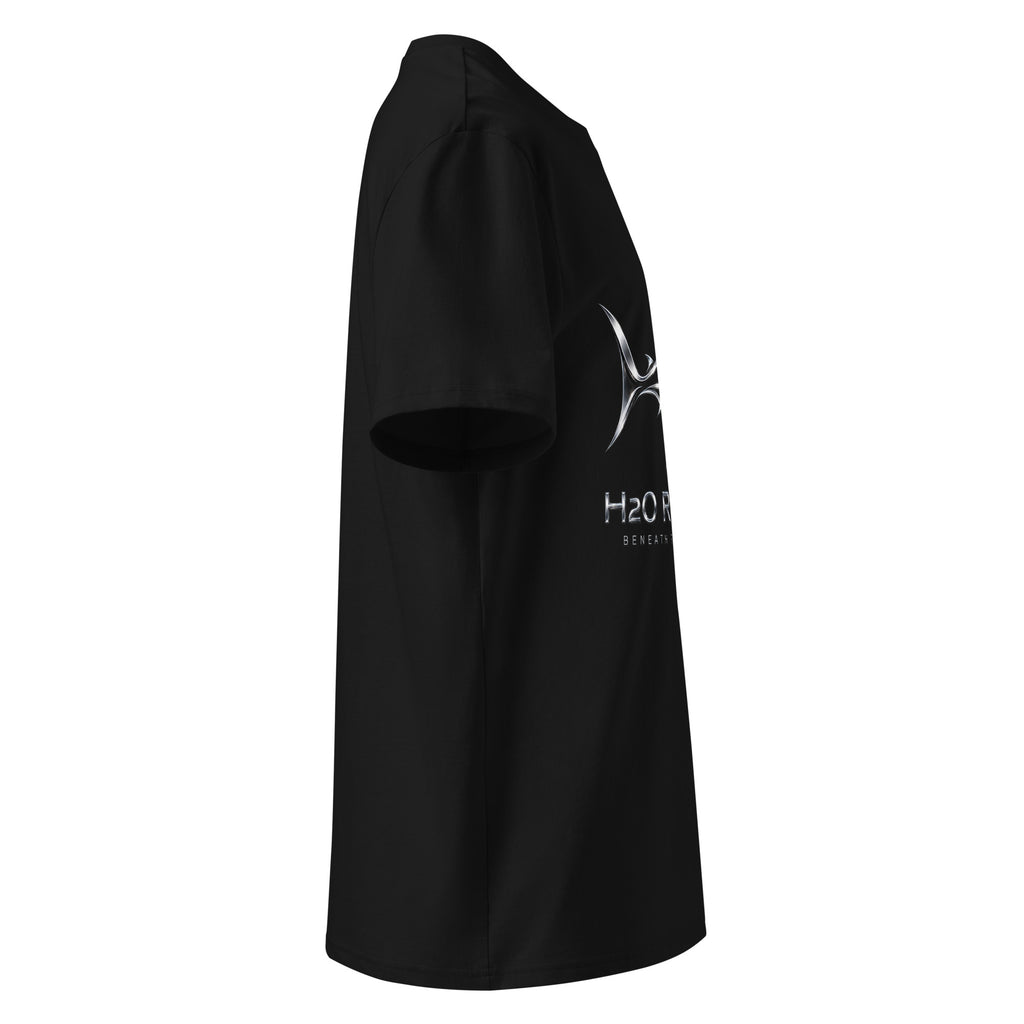 Unisex Shark T-shirt – H2O RESPIRO ANIMALS Edition, black, right-side view