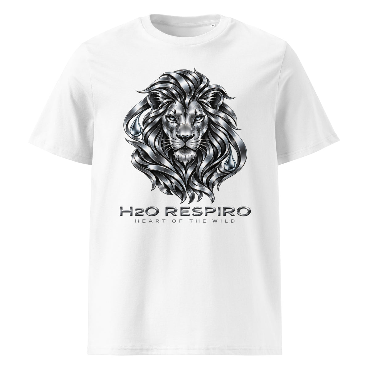 Unisex Lion T-shirt – H2O RESPIRO ANIMALS Edition, white, front view
