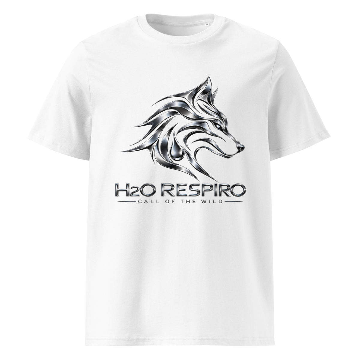 Unisex Wolf T-shirt – H2O RESPIRO ANIMALS Edition, white, front view