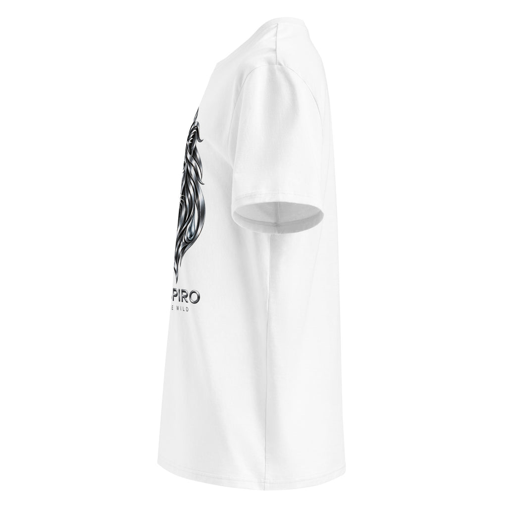 Unisex Lion T-shirt – H2O RESPIRO ANIMALS Edition, white, left-side view