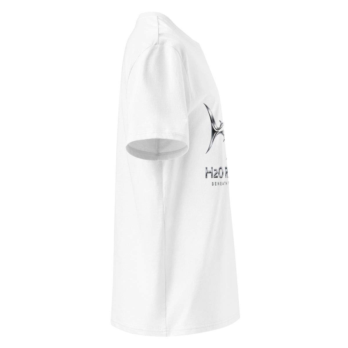 Unisex Shark T-shirt – H2O RESPIRO ANIMALS Edition, white, right-side view